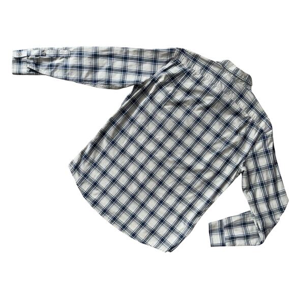 Eddie Bauer Travex Mens Button Up Shirt Medium Gray Plaid Classic Fit Pocket EUC - Picture 12 of 13